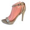 Calvin Klein Shoes 8.5 Gold Shiny Ankle Strap Open Toes Dressy Heels Platform