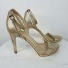 Calvin Klein Shoes 8.5 Gold Shiny Ankle Strap Open Toes Dressy Heels Platform