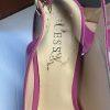 10-1935.jpg Guess Shoes Size 9M Man Made Hot Pink Peep Toes Slingback Ankle Strap Pumps