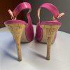 10-1939.jpg Guess Shoes Size 9M Man Made Hot Pink Peep Toes Slingback Ankle Strap Pumps