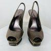 Bebe Zahara Lizard Skin Shoes Size 9M Green Peep Toe Sandals heels Slingback