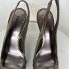 Bebe Zahara Lizard Skin Shoes Size 9M Green Peep Toe Sandals heels Slingback