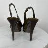 Bebe Zahara Lizard Skin Shoes Size 9M Green Peep Toe Sandals heels Slingback