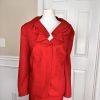 New EMILY 2PC Red Polyester Lined Ruffle Collar Skirt Suit Size 20W MSRP 0
