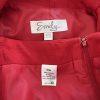 New EMILY 2PC Red Polyester Lined Ruffle Collar Skirt Suit Size 20W MSRP 0