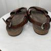 10-1971.jpg Gucci Vtg Leather Flat Sandals Shoes 9 Brown Horsebit T-Strap Buckle Open Toe