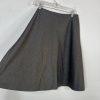 Calvin Klein Polyester Rayon Flared Skirt Suit 12 Gray Stand Up Collar Career
