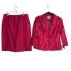 Isabella Polyester Metallic Skirt Suit Size 8 Fuchsia 3/4 Sleeves Cocktail 2PC