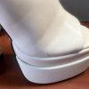 Pazzle Stack Beige Platform Chunky High Heel Shoes Open toes Slip on size 10