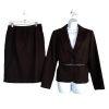 Jones New York Polyester Rayon Skirt Suit Size 8 Black Belted Career 2PC Pockets