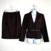 Jones New York Polyester Rayon Skirt Suit Size 8 Black Belted Career 2PC Pockets