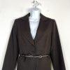 Jones New York Polyester Rayon Skirt Suit Size 8 Black Belted Career 2PC Pockets