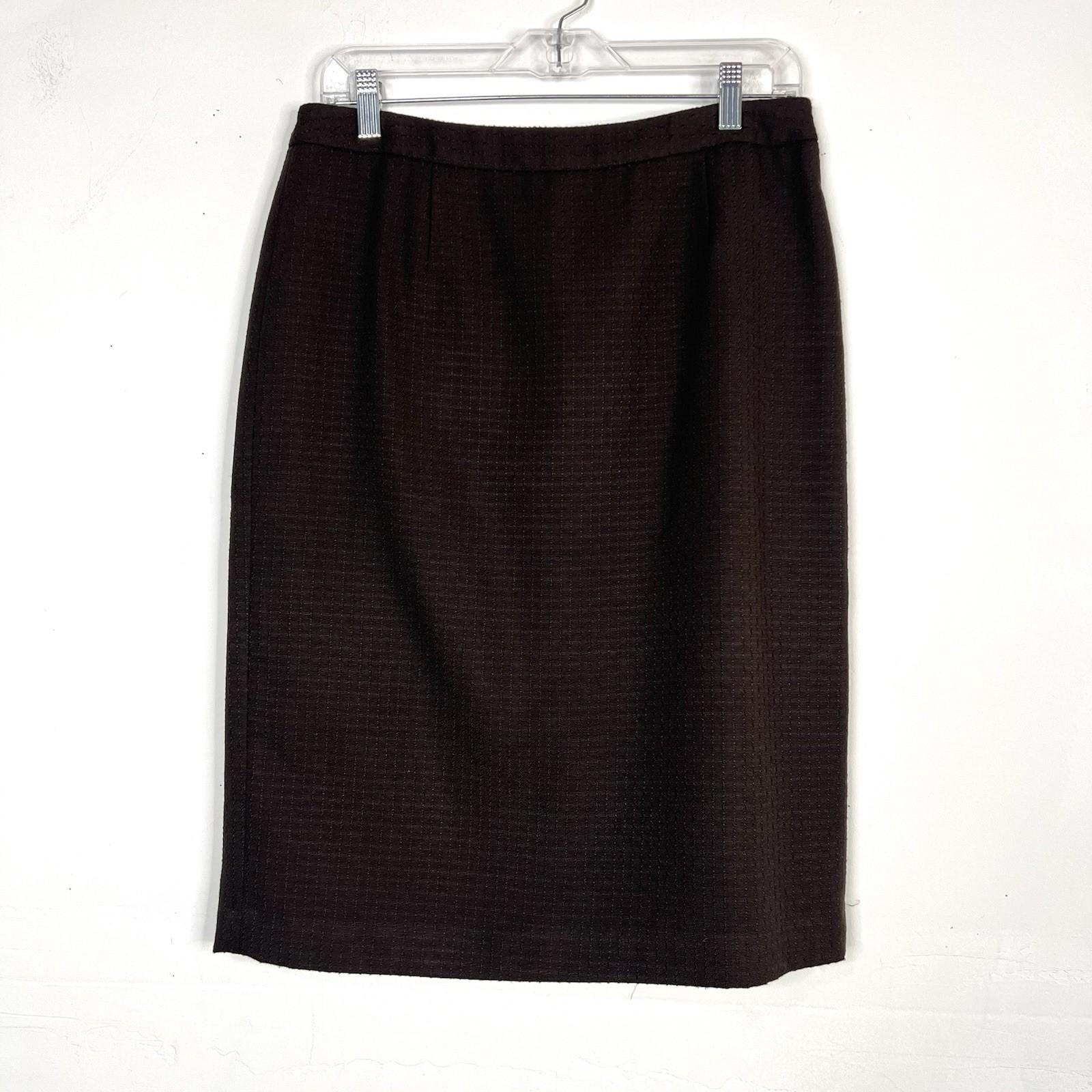 Jones New York Polyester Rayon Skirt Suit Size 8 Black Belted Career 2PC Pockets