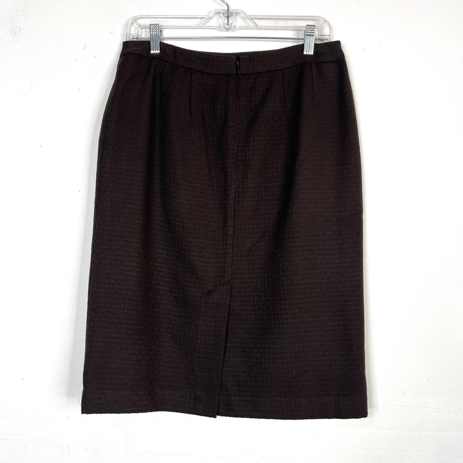 Jones New York Polyester Rayon Skirt Suit Size 8 Black Belted Career 2PC Pockets