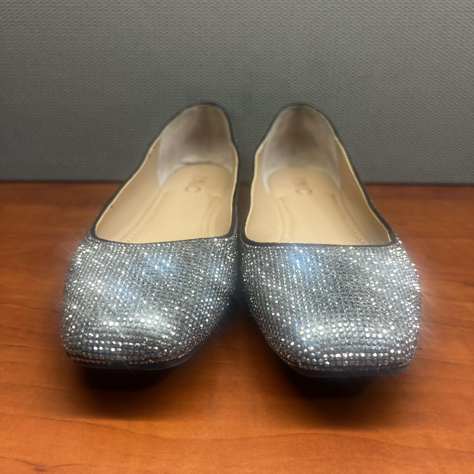 INC International Concepts Women Black Crystal Juney2 Ballet Flats Size 9M
