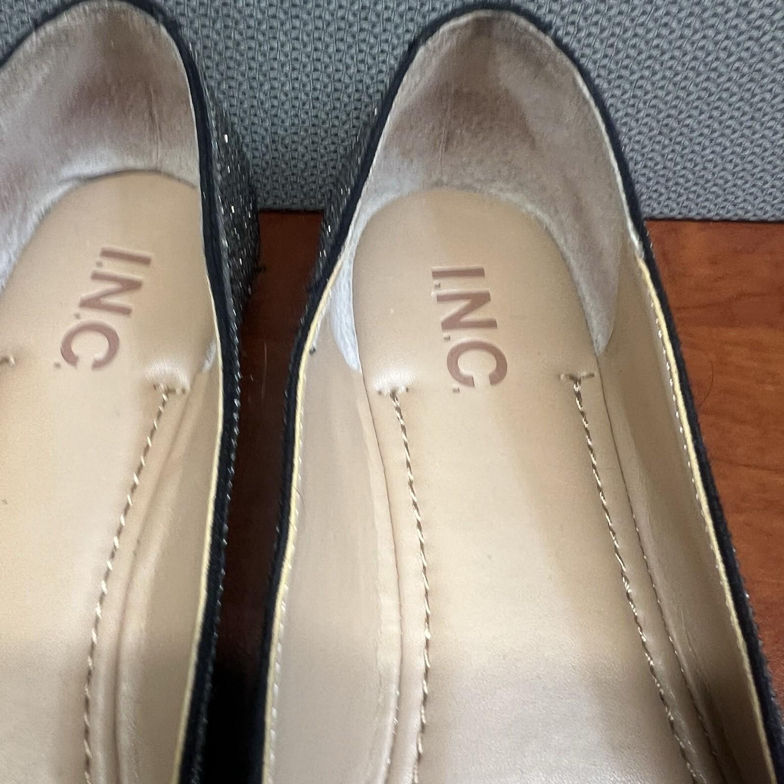 INC International Concepts Women Black Crystal Juney2 Ballet Flats Size 9M
