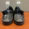 Anthropologie Pilcro Patent Leather Black Slingback Buckle Strap Clogs Shoes 41