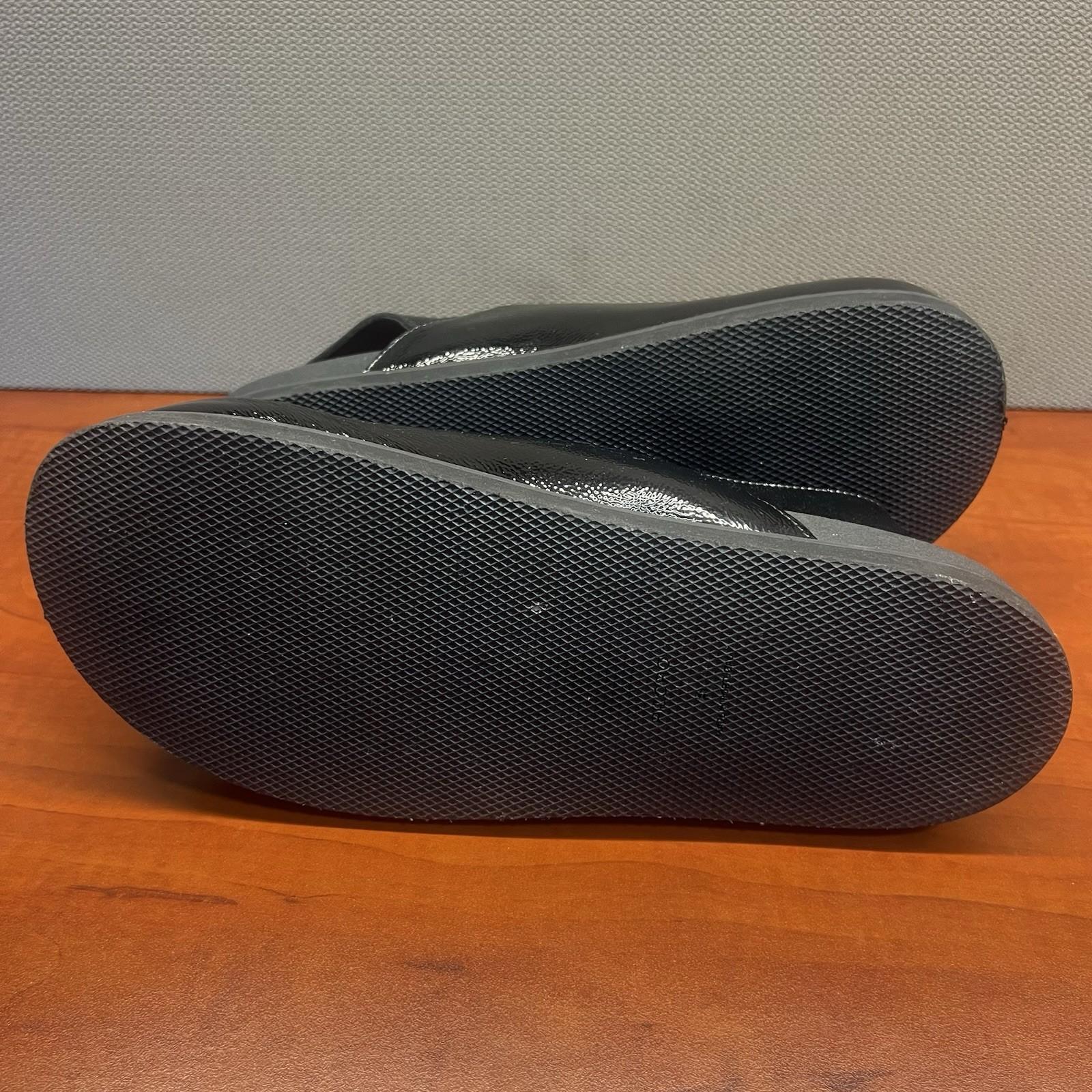 Anthropologie Pilcro Patent Leather Black Slingback Buckle Strap Clogs Shoes 41