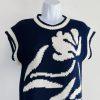Vintage Liana Petites Women 100% Acrylic Sweater Vest Size PS Blue White New