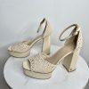 Sam Edelman Platform Ankle Strap Sand Block Heeled Sandals 8M Buckle Closure