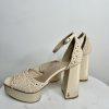 Sam Edelman Platform Ankle Strap Sand Block Heeled Sandals 8M Buckle Closure