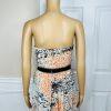 BCBGMAXAZRIA Chiffon Maxi Dress Size 12 Amber Powder Pleated Strapless New