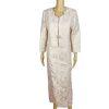 TAHARI ASL Polyester Metallic Dress Suit 10 Rose Gold Jacquard Shift Bolero 2PC