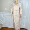 TAHARI ASL Polyester Metallic Dress Suit 10 Rose Gold Jacquard Shift Bolero 2PC