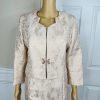 TAHARI ASL Polyester Metallic Dress Suit 10 Rose Gold Jacquard Shift Bolero 2PC