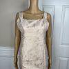TAHARI ASL Polyester Metallic Dress Suit 10 Rose Gold Jacquard Shift Bolero 2PC