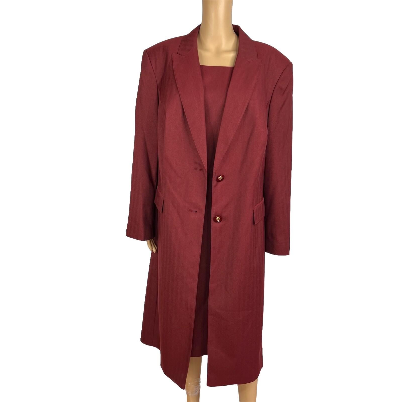 John Meyer Women Polyester Dress Suit Size 22W Red Lined  2PC New