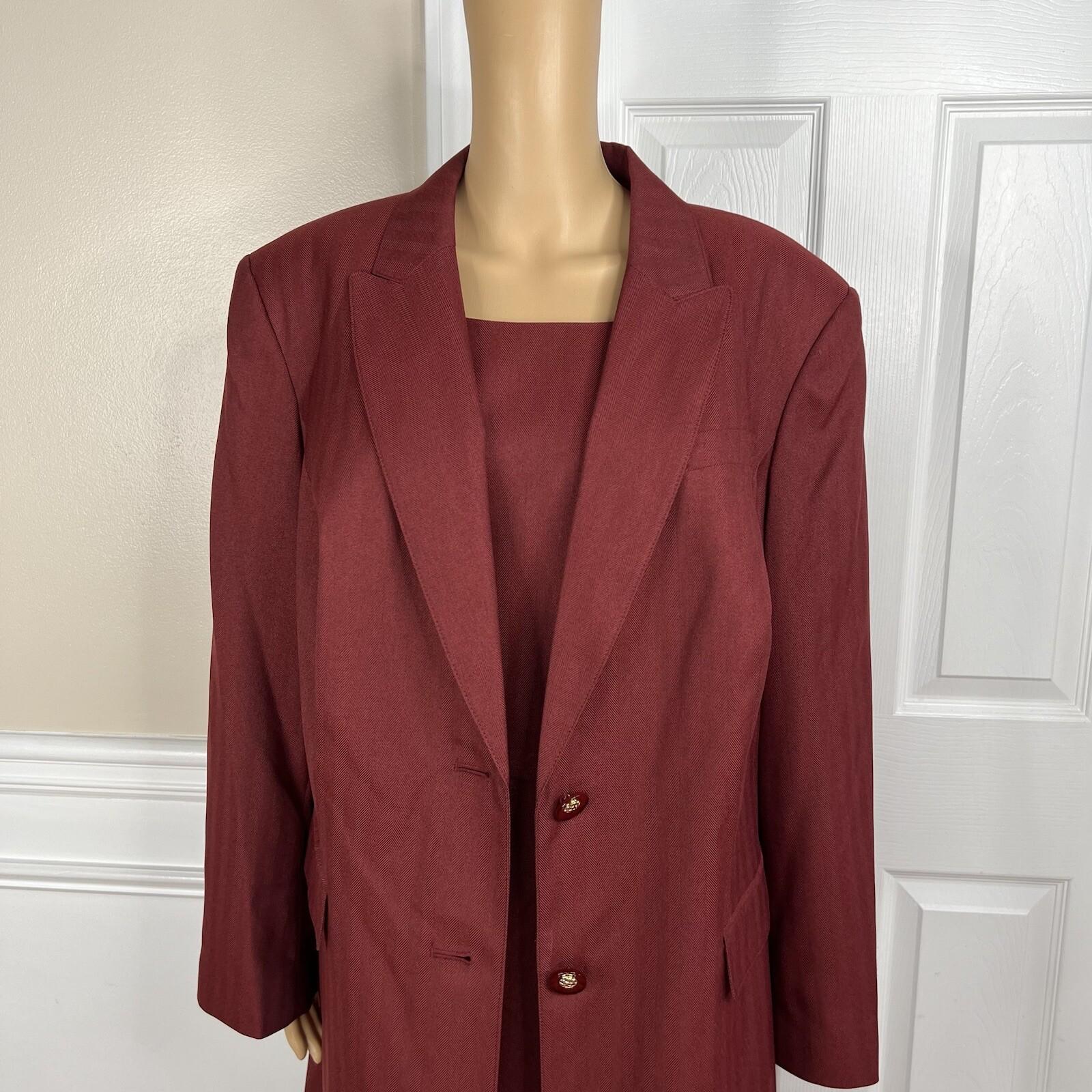 John Meyer Women Polyester Dress Suit Size 22W Red Lined  2PC New