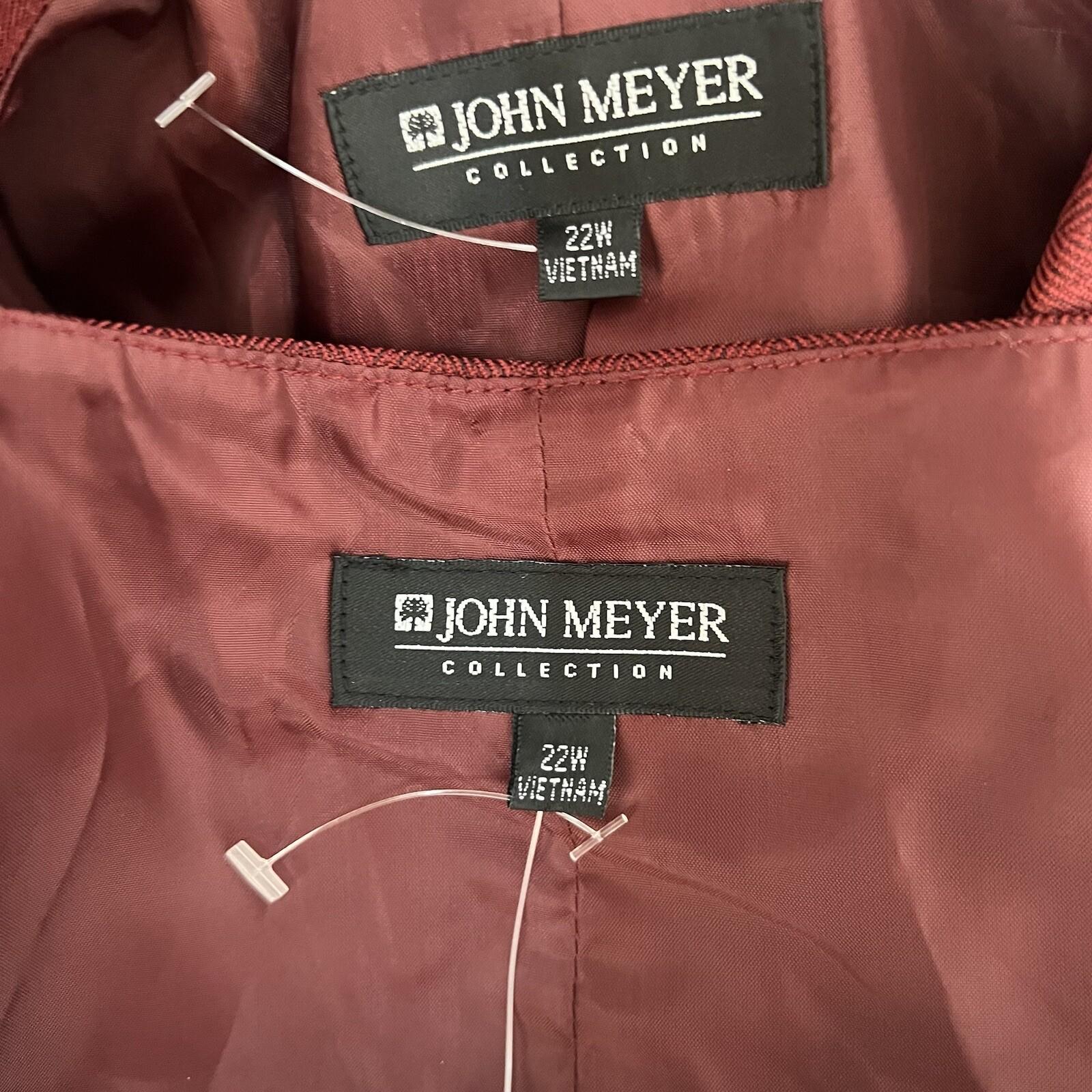 John Meyer Women Polyester Dress Suit Size 22W Red Lined  2PC New