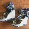 10-209.jpg CARLOS FALCHI Women Leopard Floral Pattern Platform Wedge Sandals Size 7 M