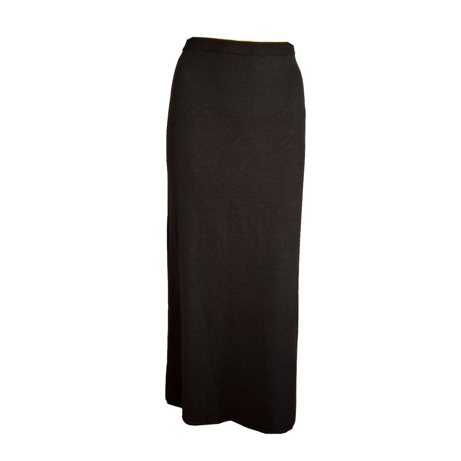 EILEEN FISHER Women Brown Knit Viscose Nylon Maxi Skirt Size XS