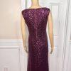 JACKIE JON Purple Sequin Polyester Spandex Bodycon Evening Cocktail Dress SZ 6