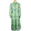 Georgette Maxi Dress XL Floral Maxi Ruffle Bishop Sleeves Button Down Tiered