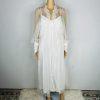 Fredericks Of Hollywood Vtg Peignoir Size S Nightgown Size M White Bridal Beaded