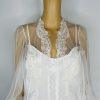 Fredericks Of Hollywood Vtg Peignoir Size S Nightgown Size M White Bridal Beaded