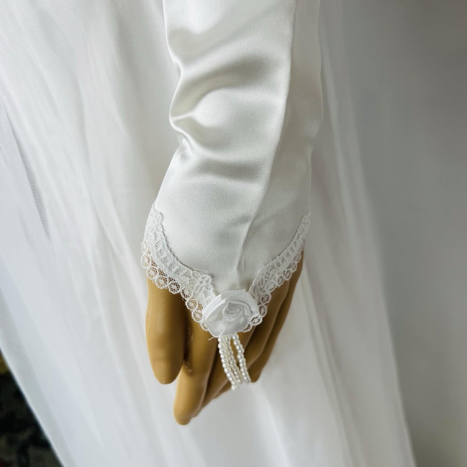 Fredericks Of Hollywood Vtg Peignoir Size S Nightgown Size M White Bridal Beaded