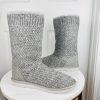 UGG Treadlite Silver Gray Sequin Knit Mid Calf Sweater Boots Shoes Size 6