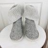 UGG Treadlite Silver Gray Sequin Knit Mid Calf Sweater Boots Shoes Size 6