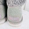 UGG Treadlite Silver Gray Sequin Knit Mid Calf Sweater Boots Shoes Size 6