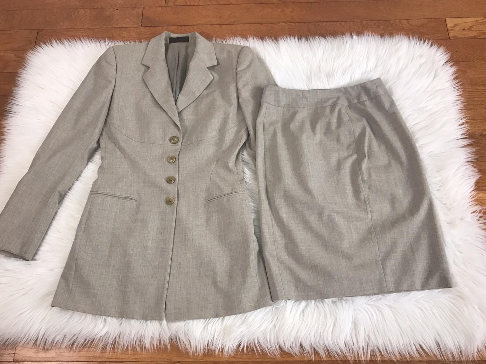 NARCISO RODRIGUEZ Virgin Wool Skirt Suit Beige Skirt Suit Size 2