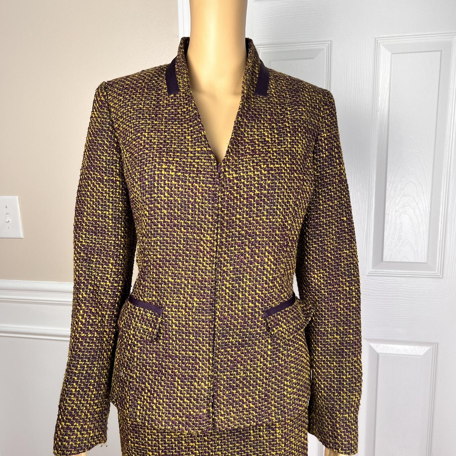 PENDLETON 2PC Multicolor Knit Wool Acrylic Blend Lined Zip Up Skirt Suit Size 10