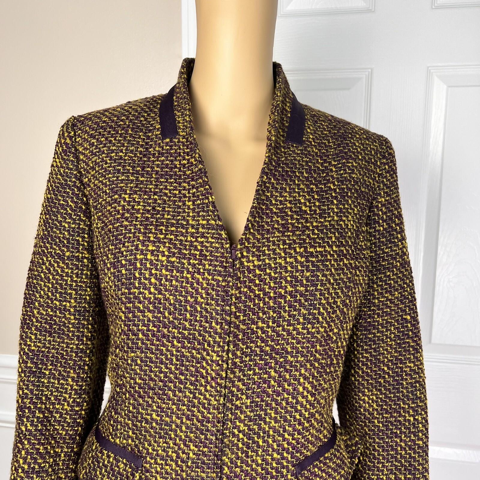 PENDLETON 2PC Multicolor Knit Wool Acrylic Blend Lined Zip Up Skirt Suit Size 10