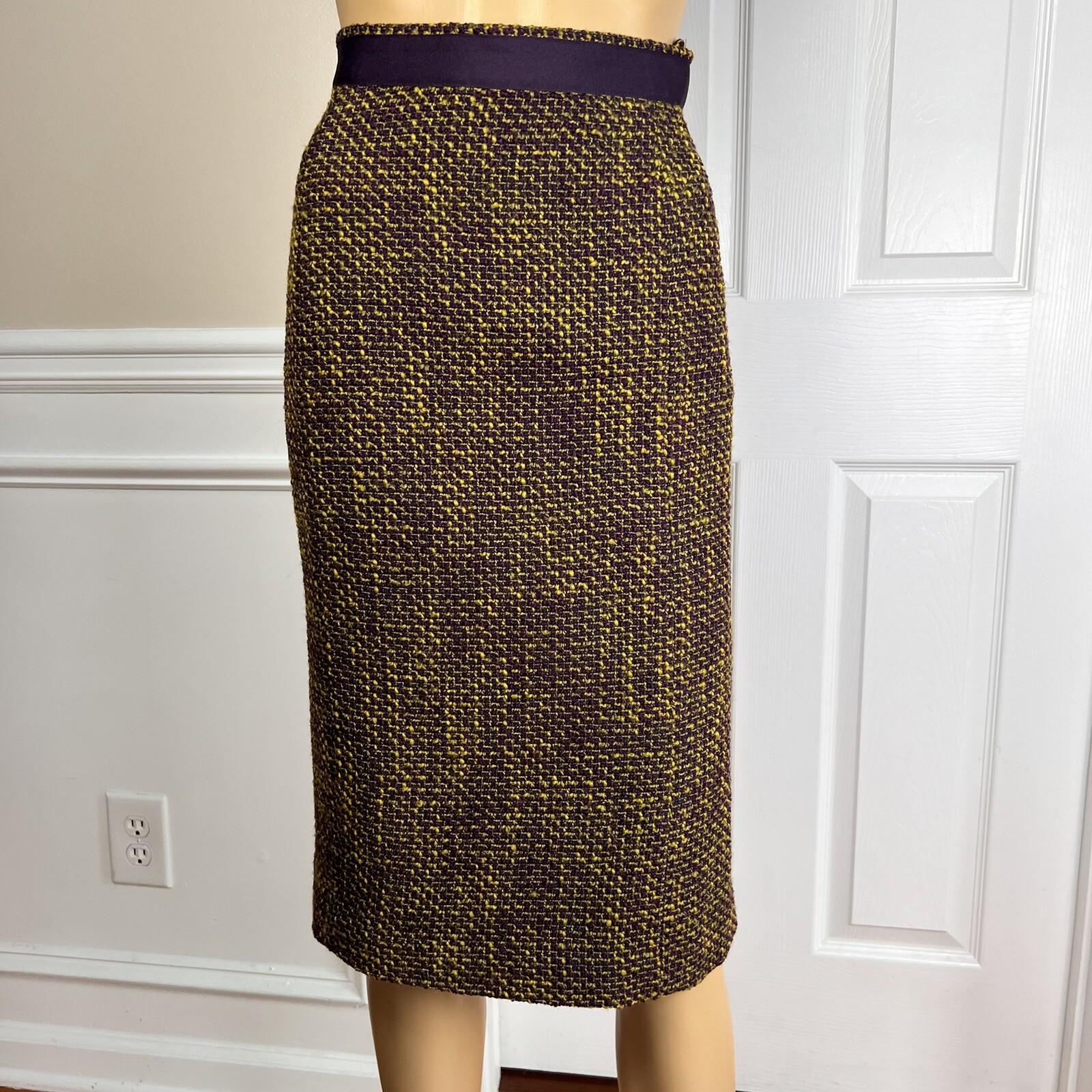 PENDLETON 2PC Multicolor Knit Wool Acrylic Blend Lined Zip Up Skirt Suit Size 10
