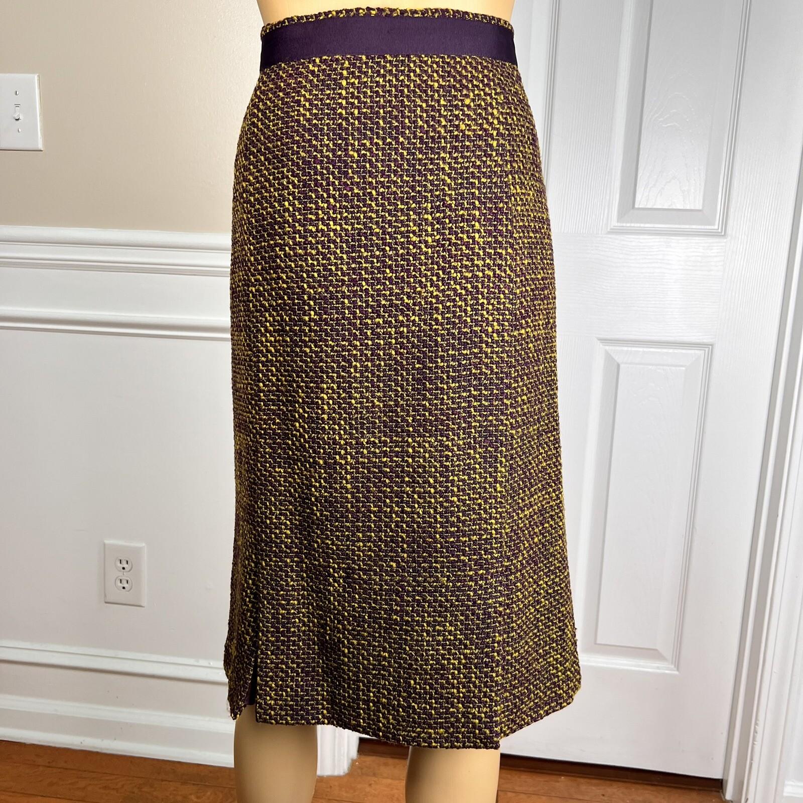 PENDLETON 2PC Multicolor Knit Wool Acrylic Blend Lined Zip Up Skirt Suit Size 10