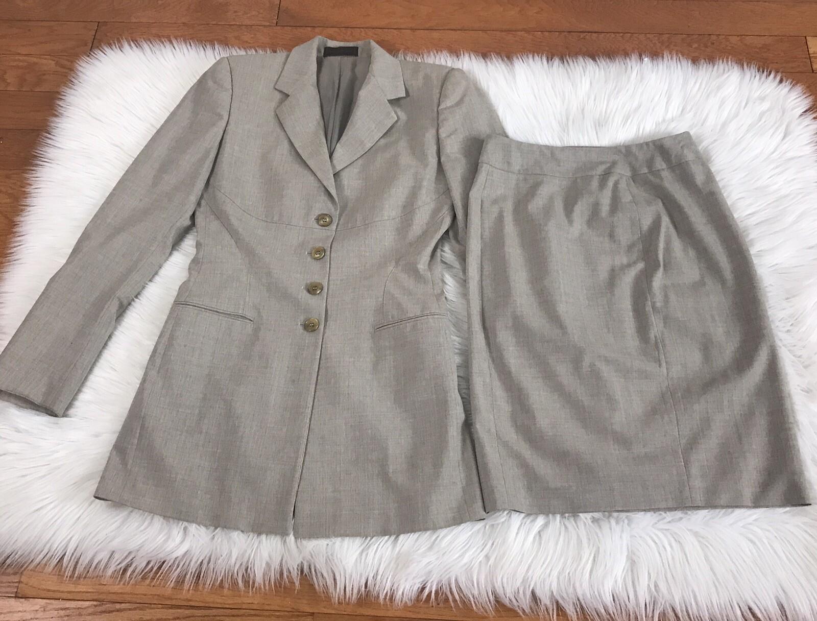 NARCISO RODRIGUEZ Virgin Wool Skirt Suit Beige Skirt Suit Size 2