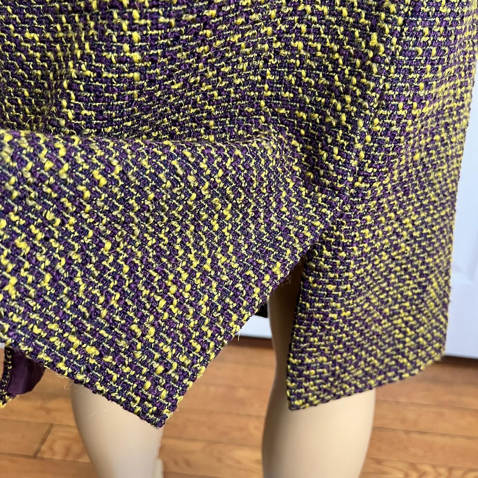 PENDLETON 2PC Multicolor Knit Wool Acrylic Blend Lined Zip Up Skirt Suit Size 10